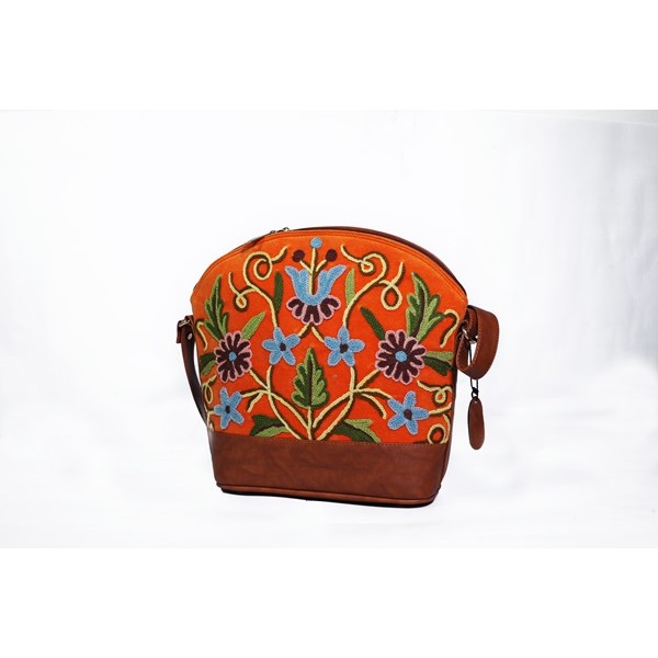 Vibrant Floral Embroidered Crossbody Bag