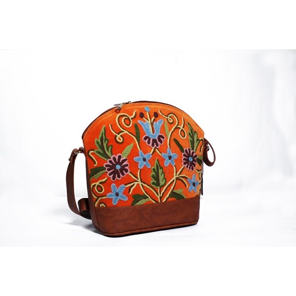 Vibrant Floral Embroidered Crossbody Bag