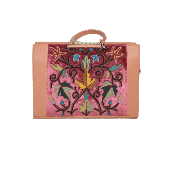 Crewel Kashmiri Embroidered Floral Handbag