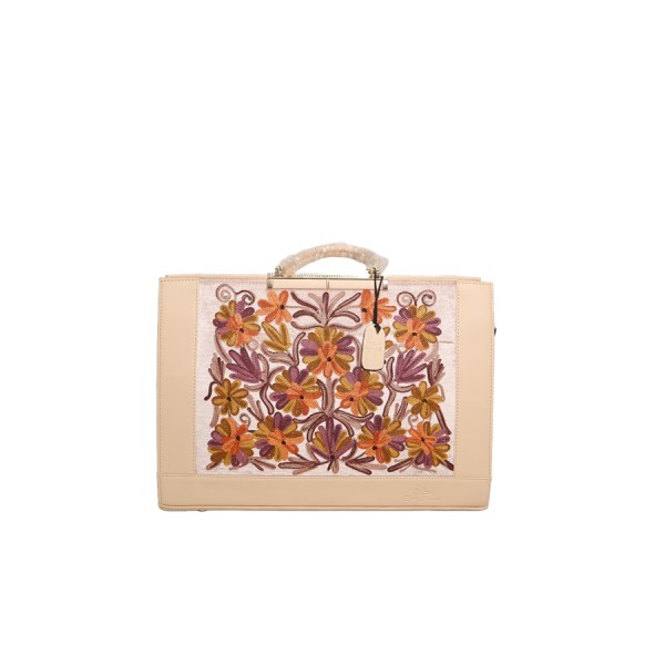 Kashmiri Embroidered Floral Tote Hand Bag 