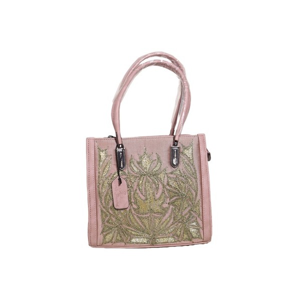 Shimmering gold embroidery Gilded Floral Handbag