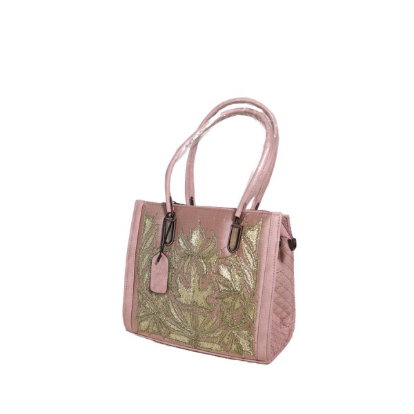 Shimmering gold embroidery Gilded Floral Handbag