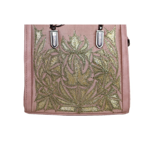 Shimmering gold embroidery Gilded Floral Handbag