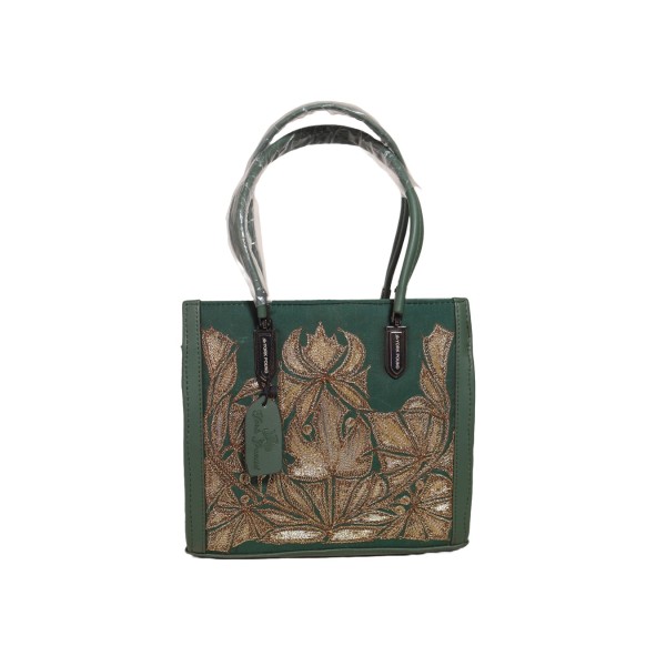 Embroidery Emerald Elegance Tote green base Bag