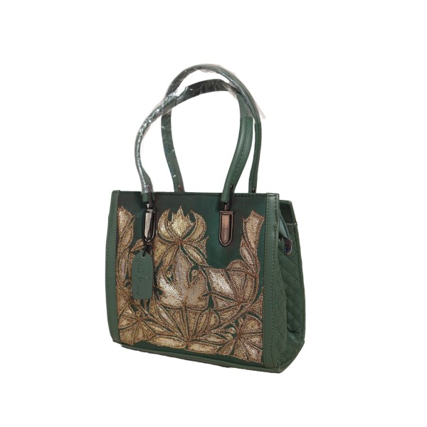 Embroidery Emerald Elegance Tote green base Bag