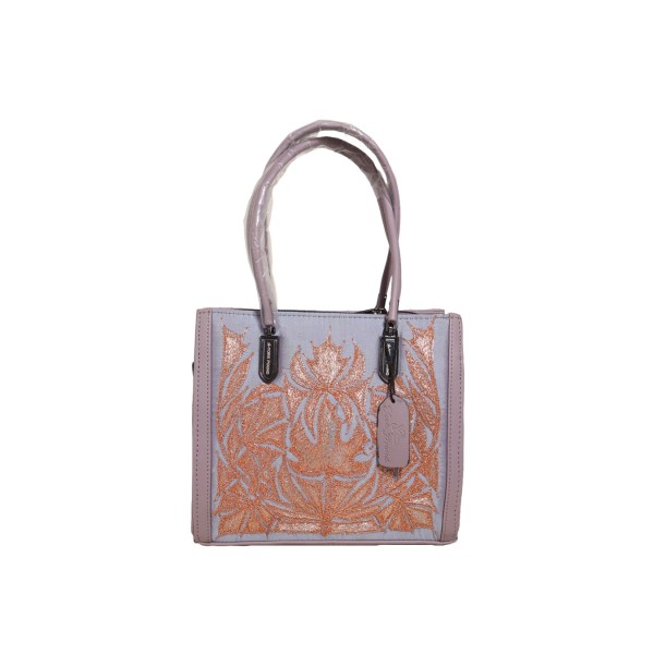 Kashmiri Embroidery Lavender Blossom Tote Bag