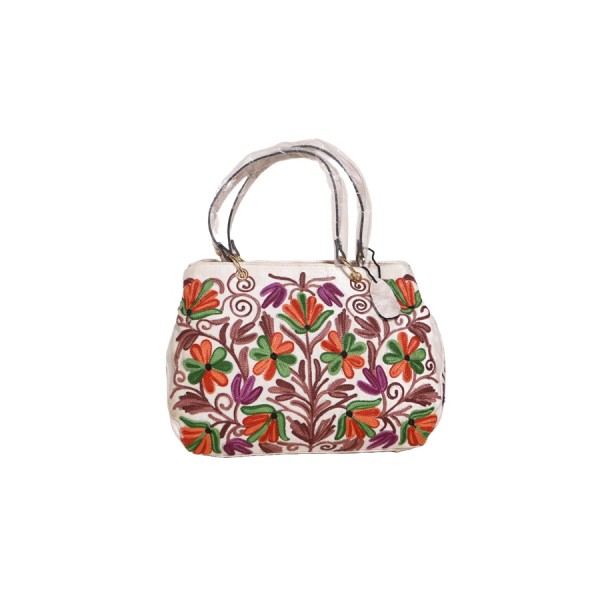 Vibrant Floral Kashmiri Embroidered Handbag