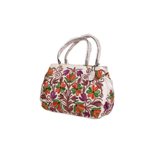 Vibrant Floral Kashmiri Embroidered Handbag