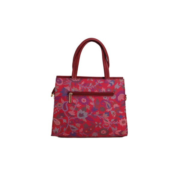 Vibrant Crimson Floral Tote Bag 