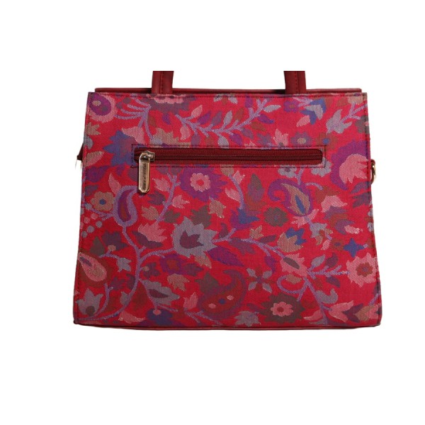 Vibrant Crimson Floral Tote Bag 