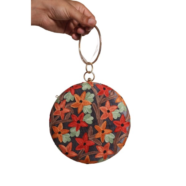 Autumn Bloom Round Clutch