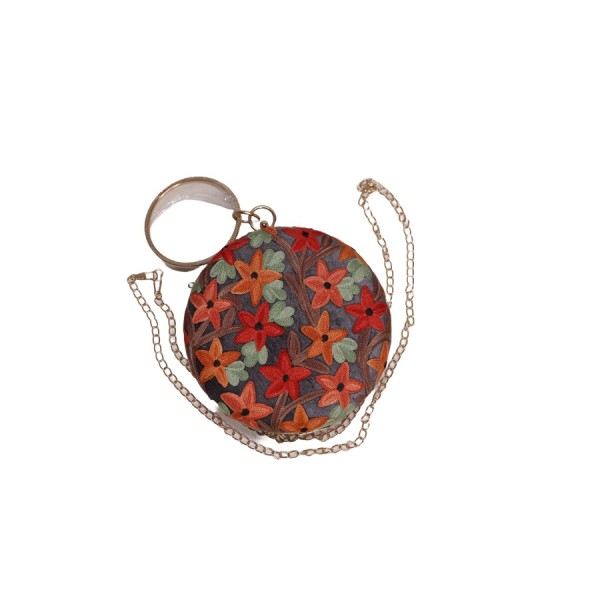 Autumn Bloom Round Clutch