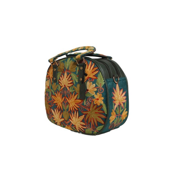 Tropical Garden Embroidery Floral Handbag