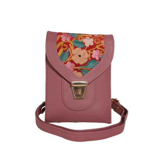 Embroidered Floral design Blossom Charm Mini Bag