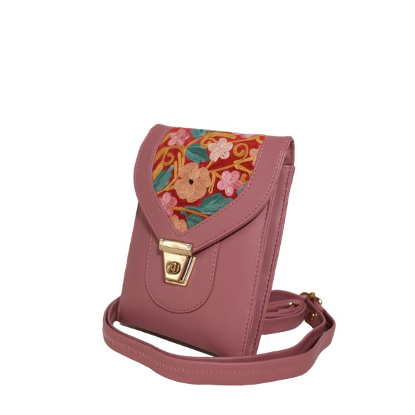 Embroidered Floral design Blossom Charm Mini Bag