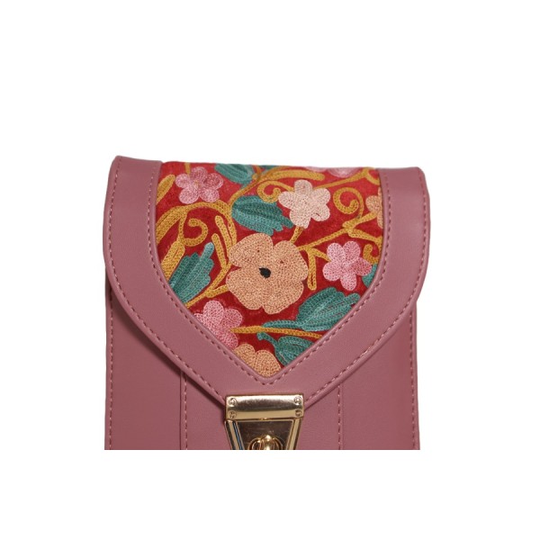 Embroidered Floral design Blossom Charm Mini Bag