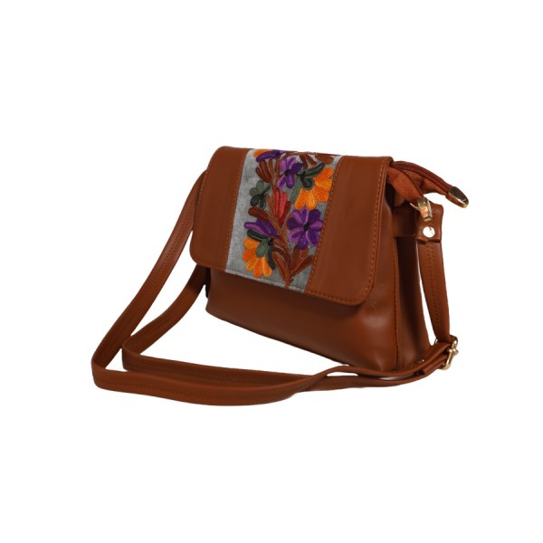 Vibrant floral embroidery Floral Harmony Crossbody Bag