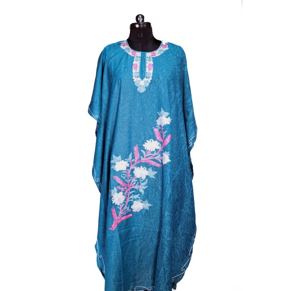 Blue Kashmiri Embroaided Kaftan