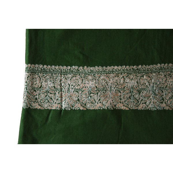 Luxurious green Kashmiri  intricate embroidery shawl