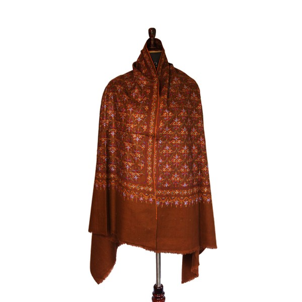 Brown Hue and complementary gold, red, and purple accents Autumnal Pashmina Shawl