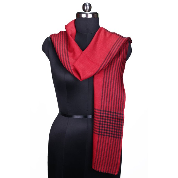 Red and Black Striped Stole