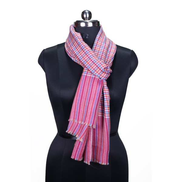 striped pattern shades of pink, blue, and white stole