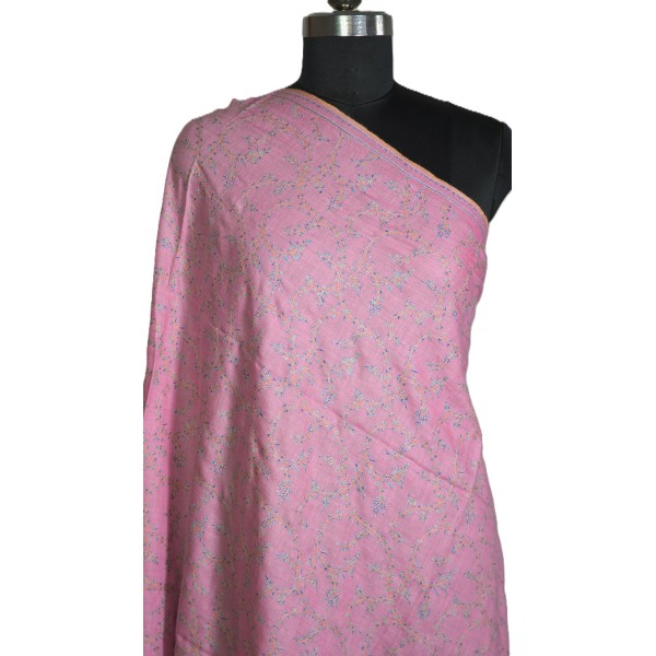 Delicate floral pattern in soft pastel shades |Pink| Pashmina shawl