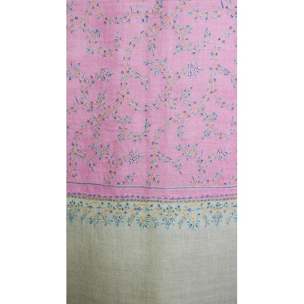 Delicate floral pattern in soft pastel shades |Pink| Pashmina shawl