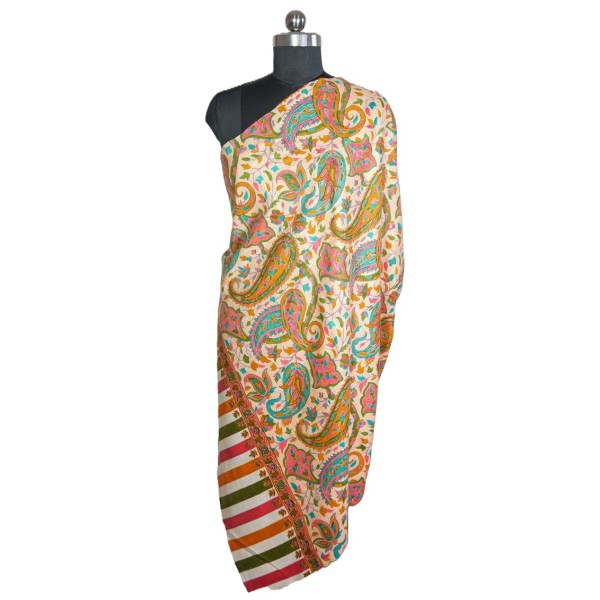 Multicolor Paisley and Floral Embroidered Shawl