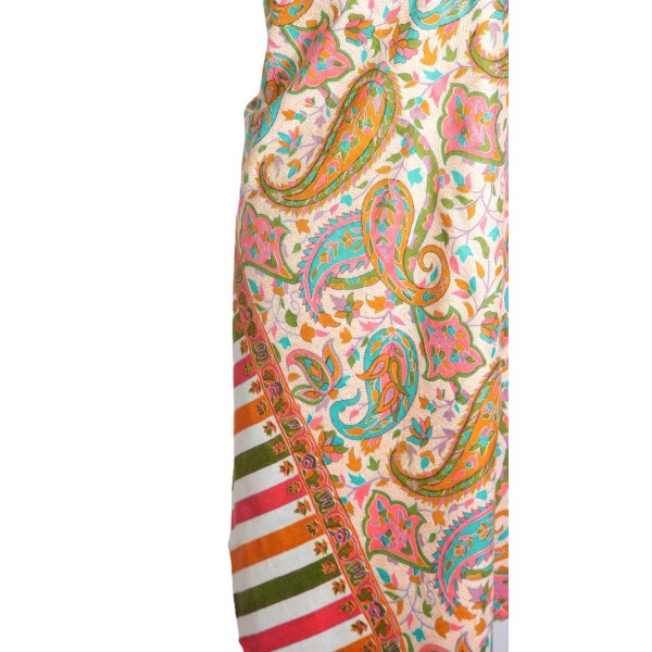 Multicolor Paisley and Floral Embroidered Shawl